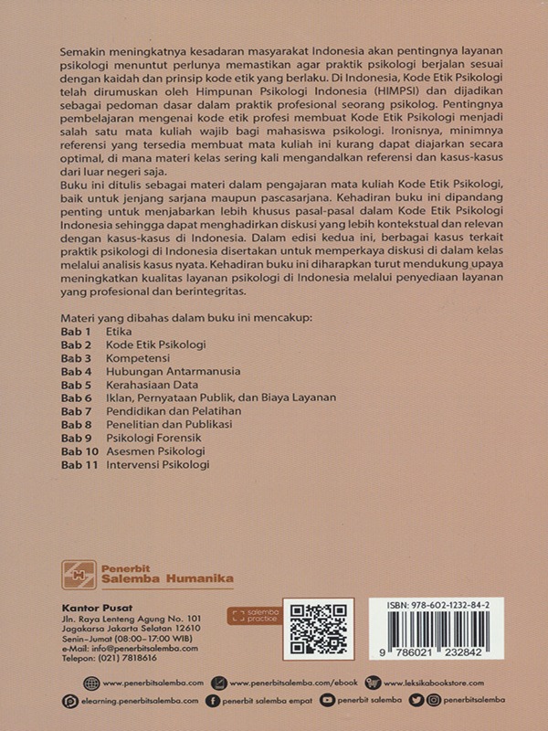Kode Etik Psikologi dan Aplikasinya di Indonesia (e2)/Karel Karsten, dkk